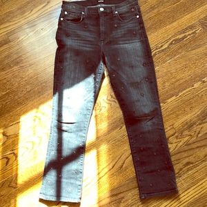 Hudson Jeans Black Crop Denim w/ stars! Size 28